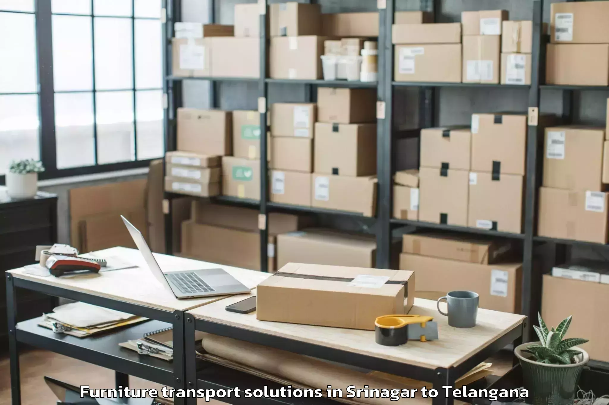 Srinagar to Konijerla Furniture Transport Solutions Booking